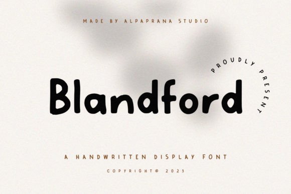 Blandford: A Handwritten Display Font for Crafters and Product Designers