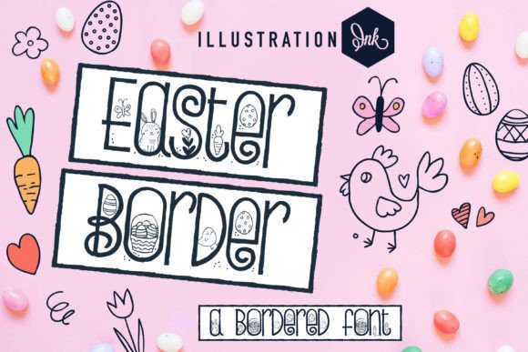 Easter Border: A Whimsical Script Font for Playful Editorial Design