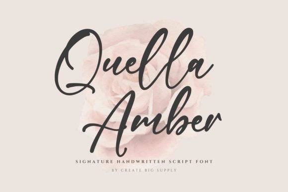 Quella Amber: A Signature Script Font for Elegant Editorial Design